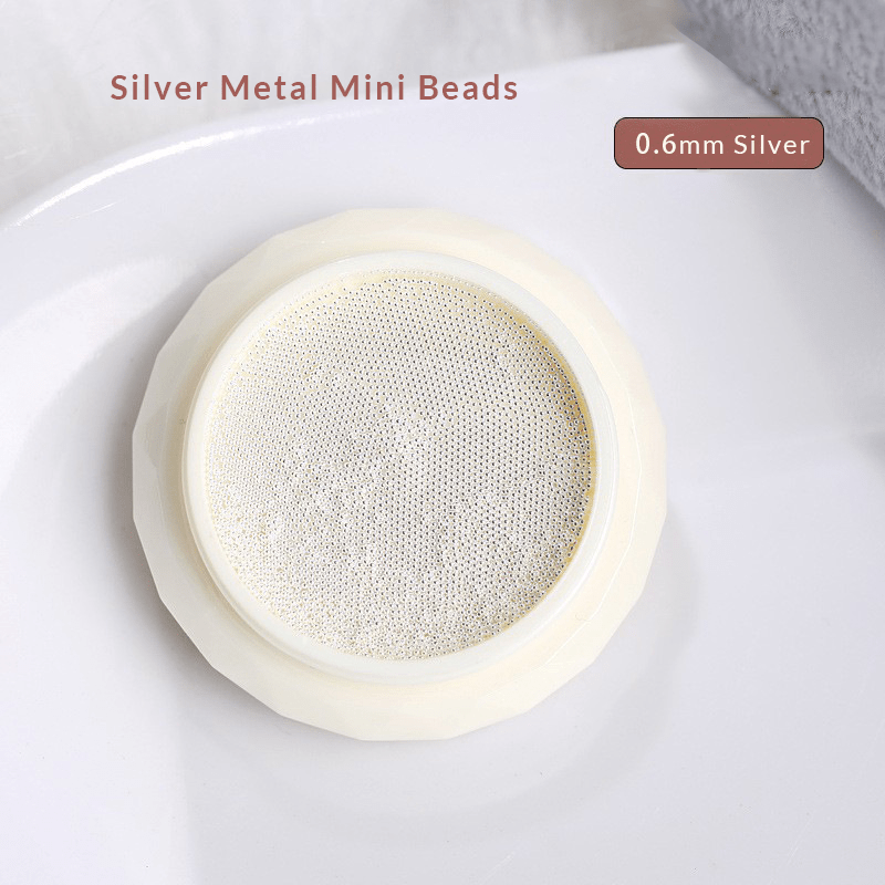 Silver 0.6mm mini metal nail beads for 3D nail art