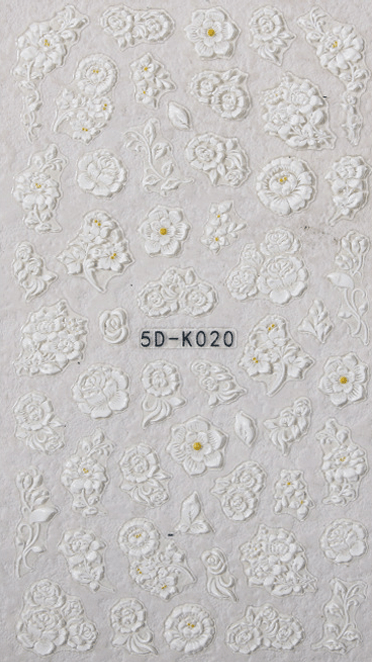 5D Luxury 5D lace flower nail sticker, K020