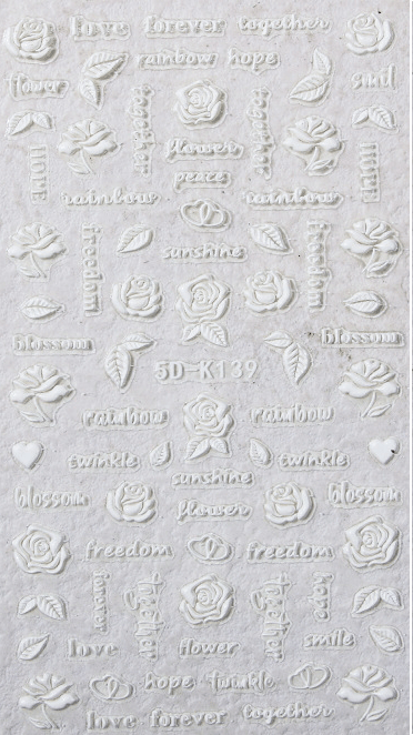 5D Luxury 5D lace flower nail sticker, K139