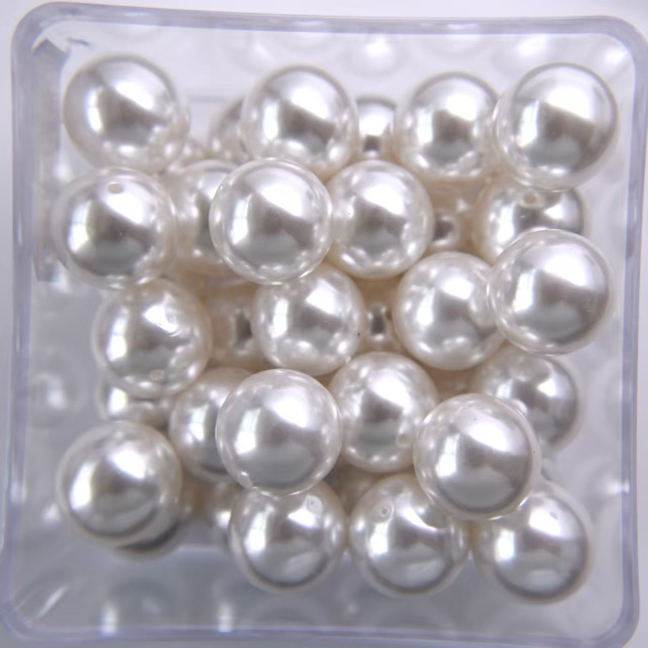 Classic white and soft ivory pearl beads for nail decoration