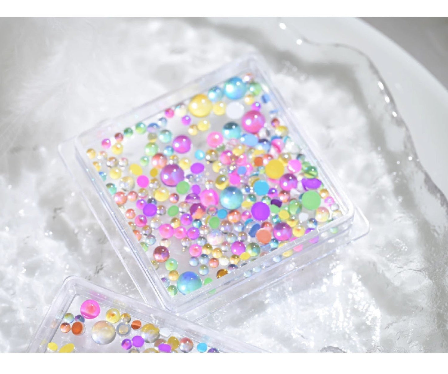 Mermaid bubble nail beads mixed sizes 1-6mm water-drop resin for DIY nail art