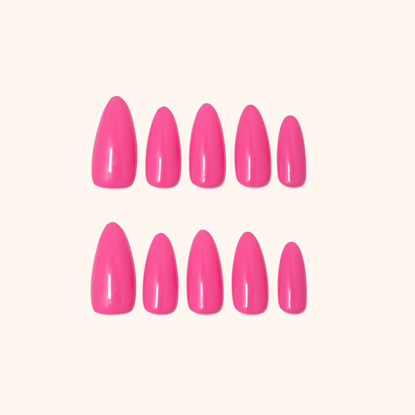 Barbie pink nails. Press on nails. Product image. 10 press-ons.