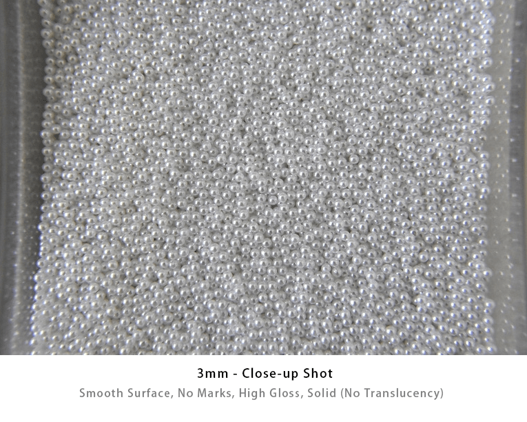 White resin Pearl charms sizes in 3mm