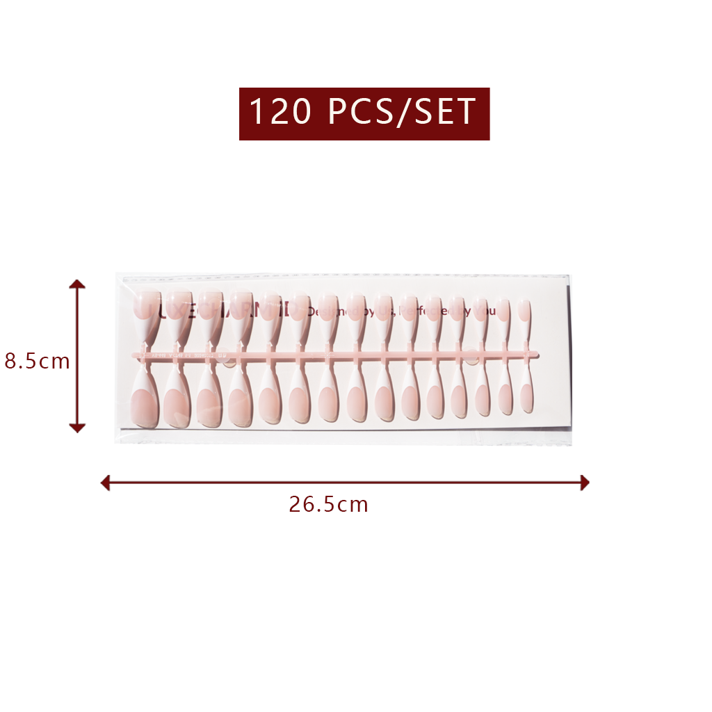 LuxeTip French - Long Stiletto White French Tips