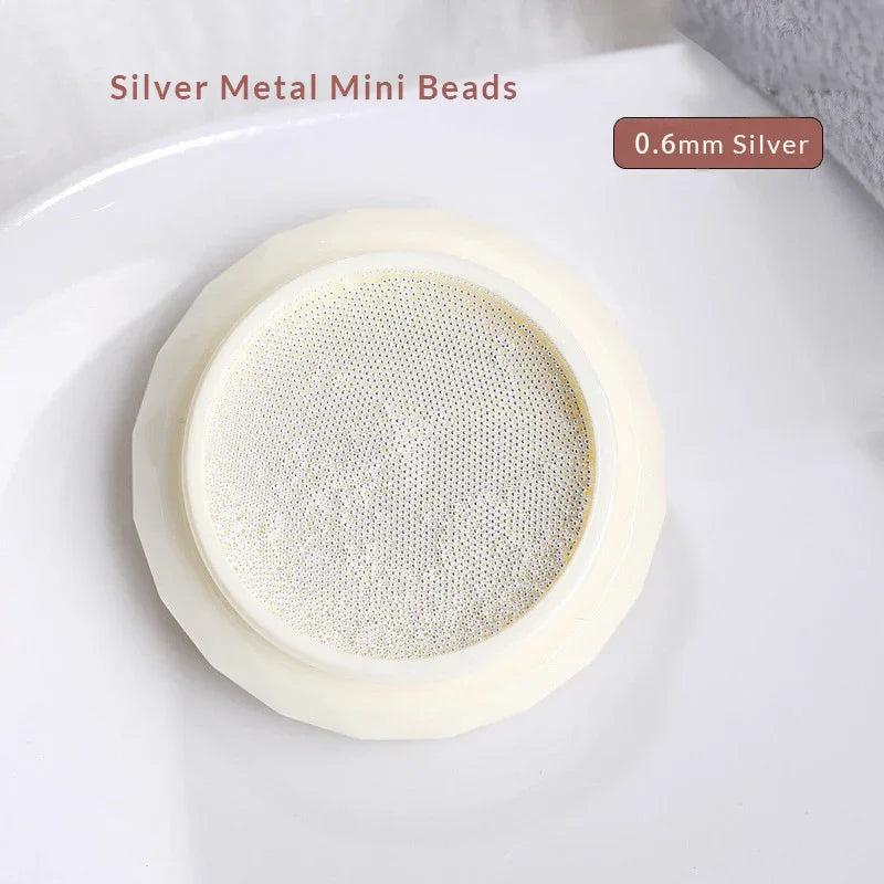 Silver 0.6mm mini metal nail beads for 3D nail art