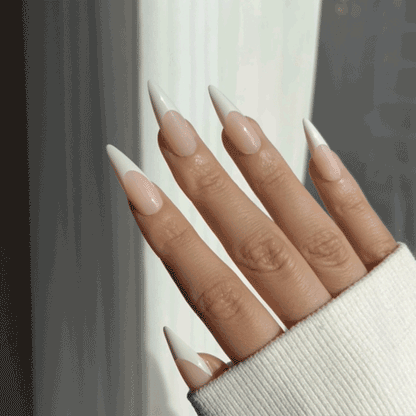 LuxeTip French - Long Stiletto White French Tips