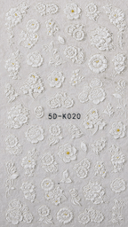 5D Luxury 5D lace flower nail sticker, K020