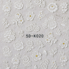 5D Luxury 5D lace flower nail sticker, K020, close up look