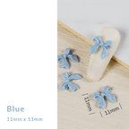 Blue 3D resin bow-knot nail charms (11mm) for DIY nail art