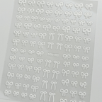 Classic white hot stamping butterfly and bow nail stickers