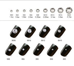 White flat-back crystal nail rhinestones SS3 to SS20 size look on nail for DIY nail art