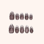 Ten gem nails. Product Image. Close-up, detailed design.