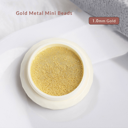 Gold 1.0mm mini metal nail beads for 3D nail art