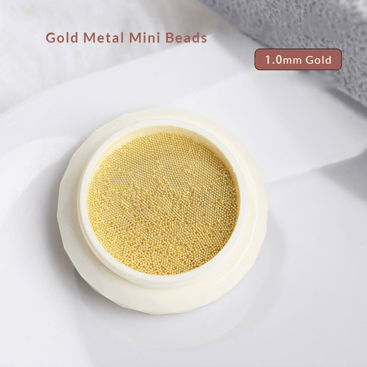 Gold 1.0mm mini metal nail beads for 3D nail art