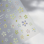 Jelly flower nail stickers semi-transparent 3D mini blooms