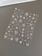 Lavender and blue floral whispers 3D floral nail stickers for DIY nail art