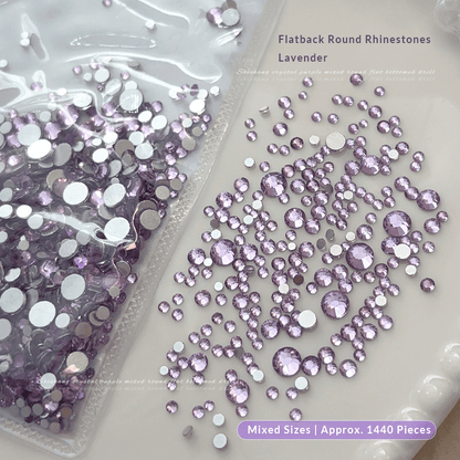 Lavender and crystal nail rhinestones for DIY nail art