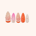 Grapefruit 3D nails. Press on nails. Product Image. 5 press-ons.