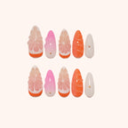 Grapefruit 3D nails. Press on nails. Product Image. 10 press-ons.