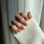 LuxeTip Blush Ombre Press On Nails Extra Short Square, On Hand Display 3