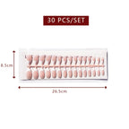 LuxeTip French Press On Nails, Medium Almond White French Tips, High-Gloss Finish, Pink Color 