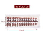 LuxeTip French Press On Nails, Medium Square White French Tips, Mocha Color