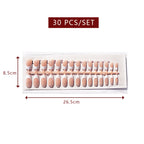 LuxeTip French Press On Nails, Medium Square White French Tips, Peach Color