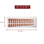 LuxeTip French Press On Nails, Medium Stiletto White French Tips, Light Brown Color