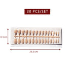 LuxeTip French Press On Nails, Medium Stiletto White French Tips, Nude Color