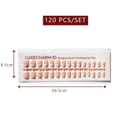 LuxeTip French Press On Nails, Extra Short Square White French Tips, Peach Color 