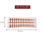 LuxeTip French Press On Nails, Long Coffin White French Tips, Light Brown Color 