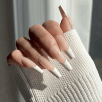 LuxeTip_French_Press_On_Nails_Long_Coffin_White_French_Tips_High-Gloss_Finish_On_Hand_Display_Live_GIF