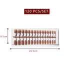 LuxeTip French Press On Nails, Long Coffin White French Tips, Mocha Color 