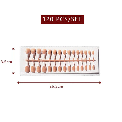 LuxeTip French Press On Nails, Long Stiletto White French Tips, Light Brown Color