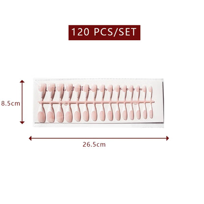LuxeTip French Press On Nails, Long Stiletto White French Tips, Light Pink Color