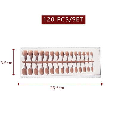 LuxeTip French Press On Nails, Long Stiletto White French Tips, Mocha Color