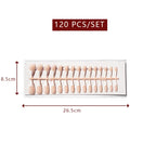 LuxeTip French Press On Nails, Long Stiletto White French Tips, Peach Color
