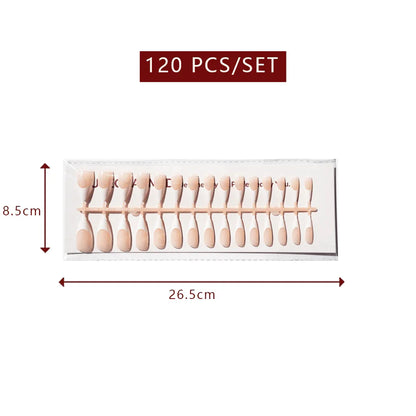 LuxeTip French Press On Nails, Long Stiletto White French Tips, Peach Color