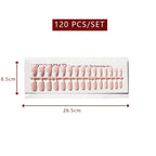 LuxeTip French Press On Nails, Short Coffin White French Tips, Light Pink Color