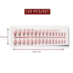 LuxeTip French Press On Nails, Short Oval White French Tips, High-Gloss Finish, Light Pink Color 
