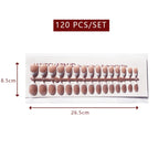 LuxeTip French Press On Nails, Short Oval White French Tips, High-Gloss Finish, Mocha Color 