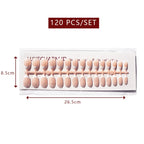 LuxeTip French Press On Nails, Short Oval White French Tips, High-Gloss Finish, Peach Color 