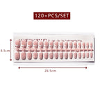 LuxeTip French Press On Nails, Short Square White French Tips, Light Pink Color
