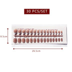 LuxeTip French Press On Nails, Short Oval White French Tips, High-Gloss Finish, Mocha Color 