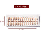 LuxeTip French Press On Nails, Short Oval White French Tips, High-Gloss Finish, Nude Color 