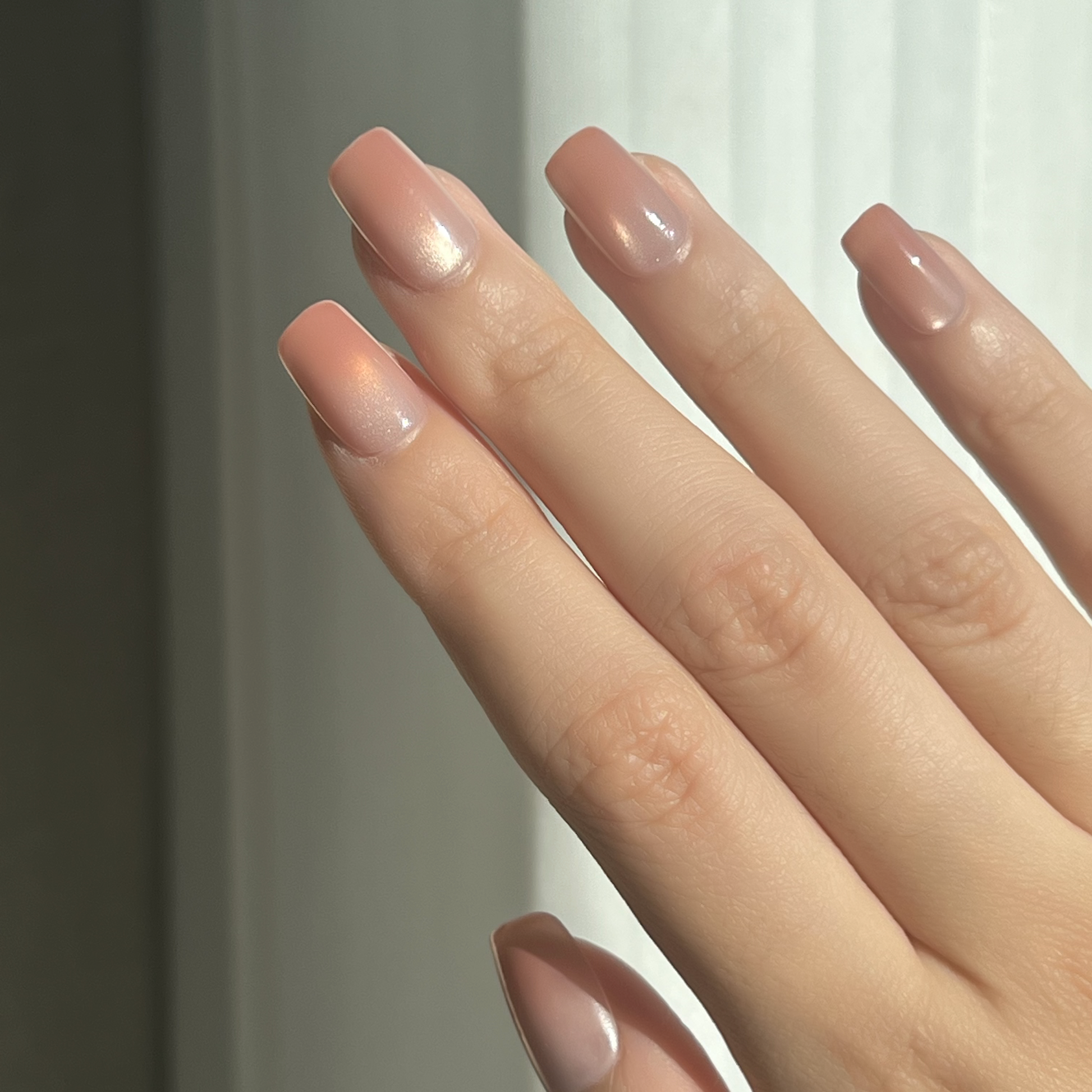 LuxeTip Glass Cat Eye Press On Nails Extra Short Square, On Hand Display 2