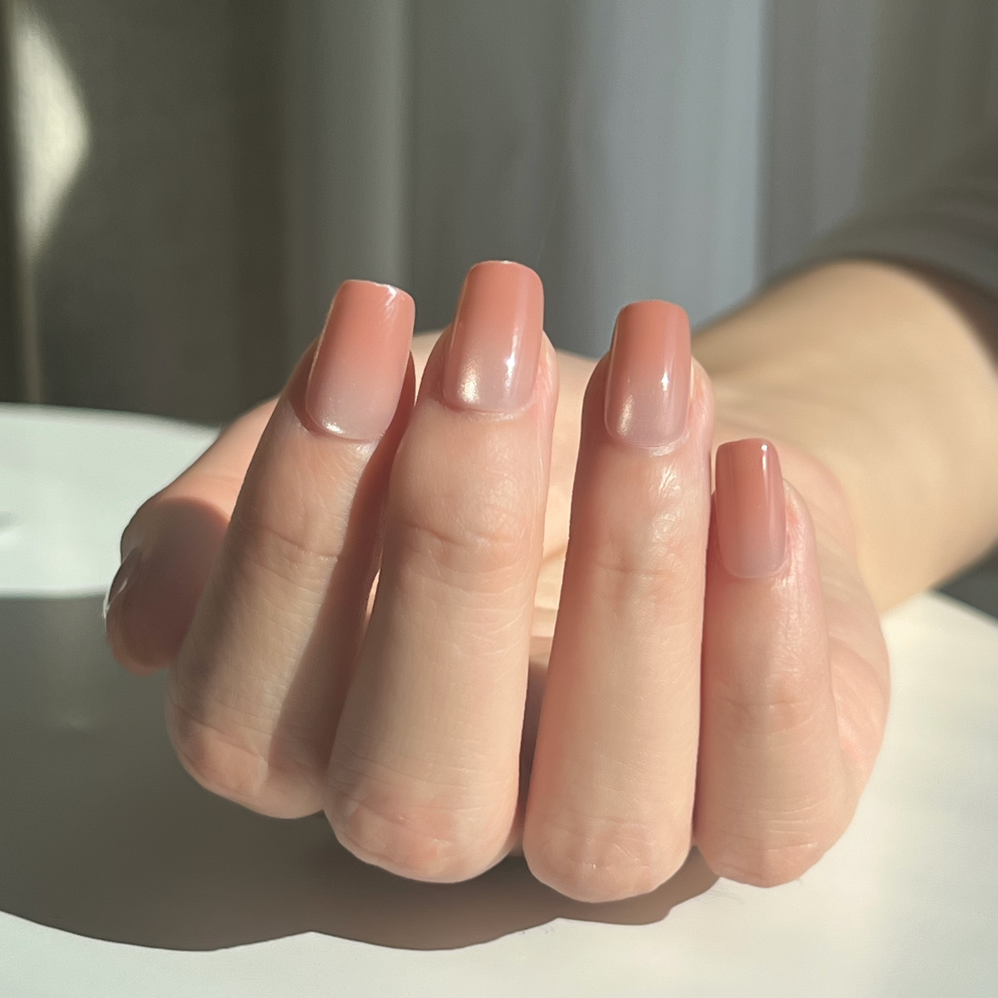 LuxeTip Glass Cat Eye Press On Nails Extra Short Square, On Hand Display 4