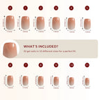 LuxeTip Glass Cat Eye Press On Nails Extra Short Square, Size Guide, 32 Gel Nails in 12 Different Sizes