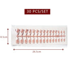 LuxeTip Glazed & Deep French Press On Nails, Medium Almond White French Tips, High-Gloss Finish, Peach Color 