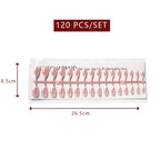 LuxeTip Glazed & Deep French Press On Nails, Medium Almond White French Tips, High-Gloss Finish, Light Pink Color 